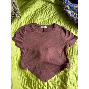 ACTIVE USA Womens Open Tie Back Crop Top Size Med GUC